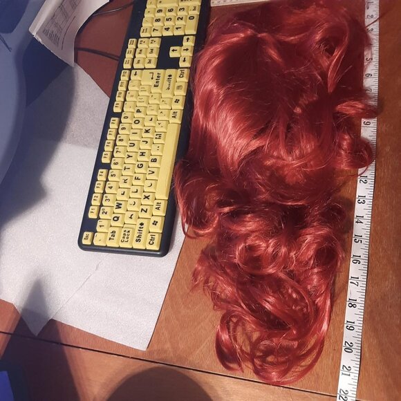 NEW ! 22 Inch Long Aisi Hair Curly Short Wig Wine Red